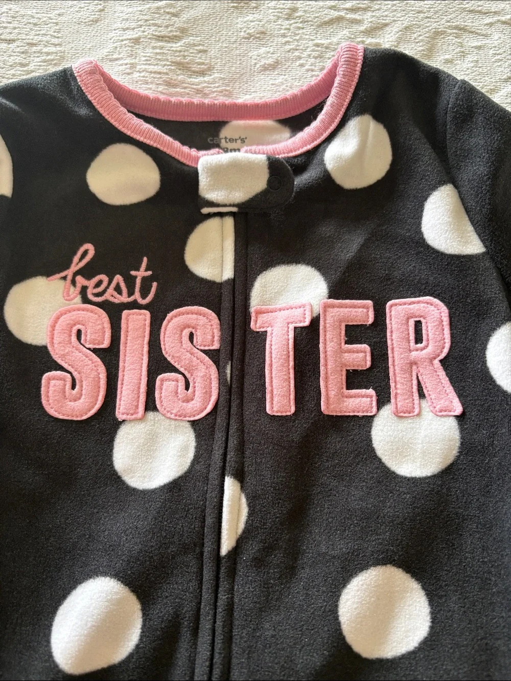 Carter's BNWT Black and White Polka Dot Footed One-Piece 18m